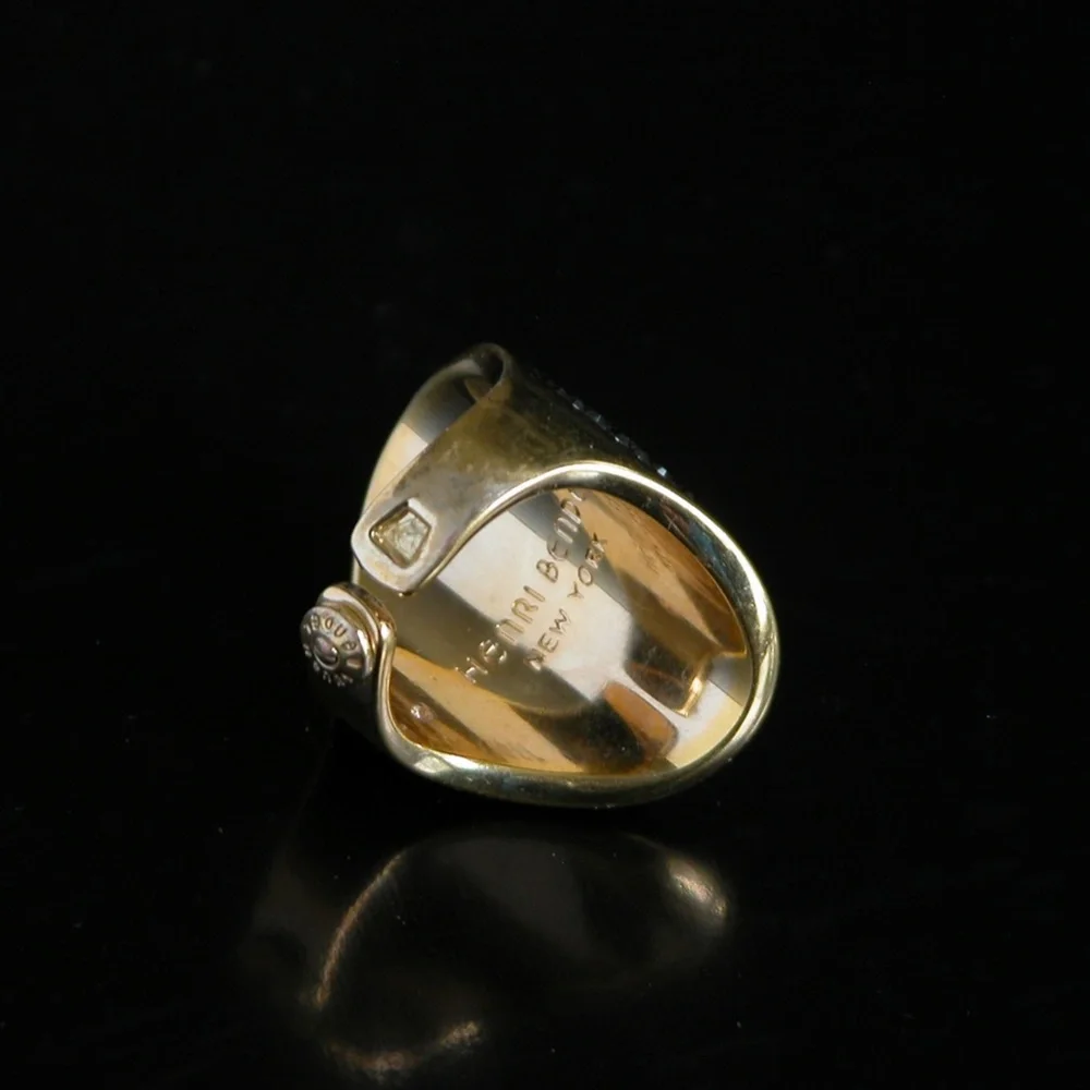 Henri Bendel New York ring Micro Grey Crystal Ring Sz 6 - Picture 6 of 6